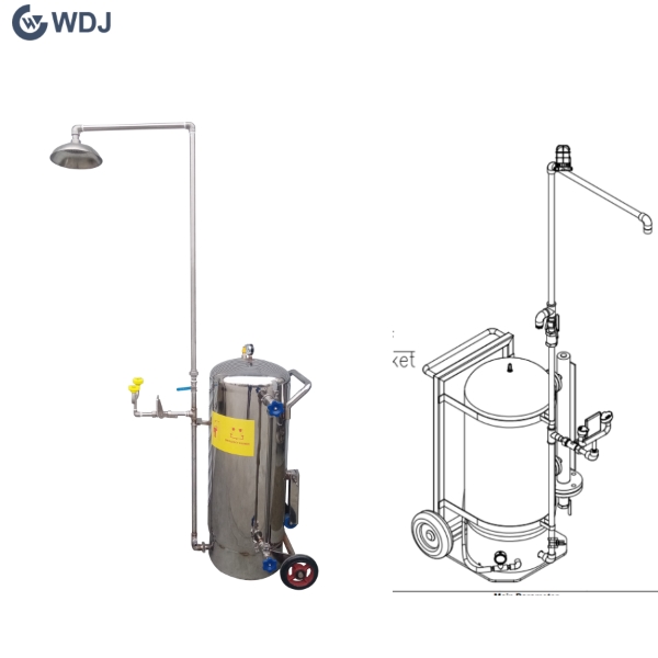 ANSI Certificate Mobile Self Contained Safety Shower with Eyewash 160L 