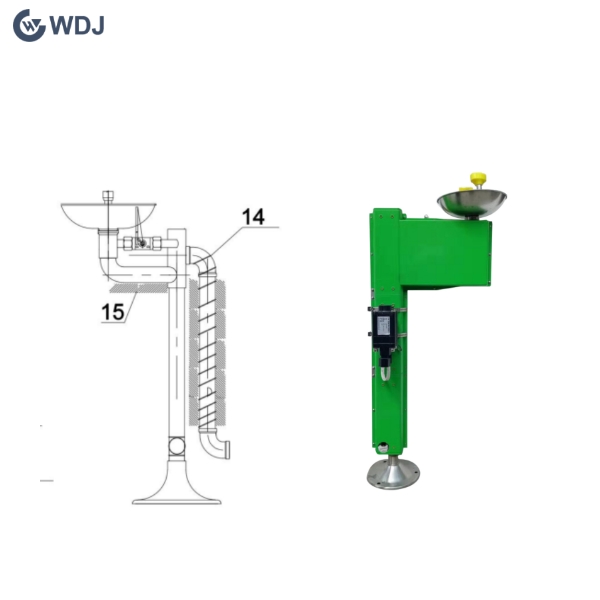 ANSI Outdoor Trace Tape Heated Pedestal Mounted Eyewash Eye Face wash