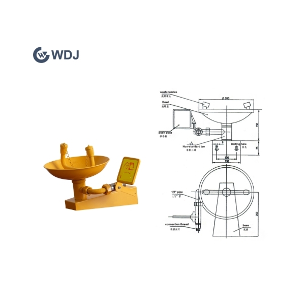 Wall mounted stainless steel 304 open bowl eye wash 