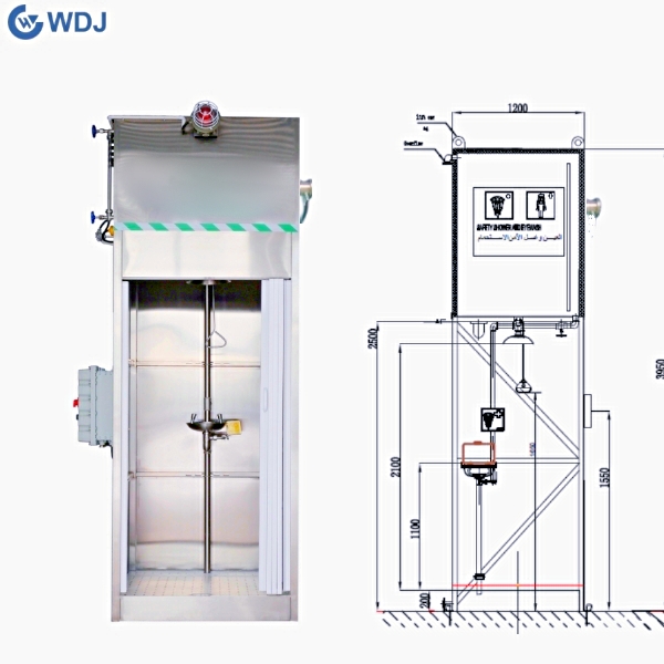 1500L Tank Fed Immersion Heated Safety Shower And Eyewash