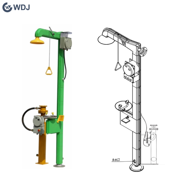 Electrical Immersion Heated Safety Shower with Eye wash and ABS shell