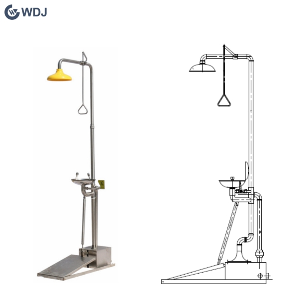 Indoor Self Draining Emergency Safety Shower and Eyewash Station