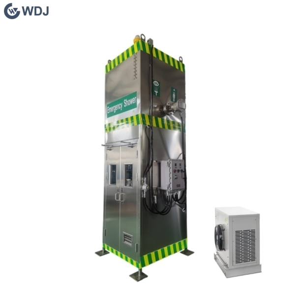 Explosion Proof Temperature Controlled 1500L Tank fed Safety Shower Eyewash with Heater And Chiller 